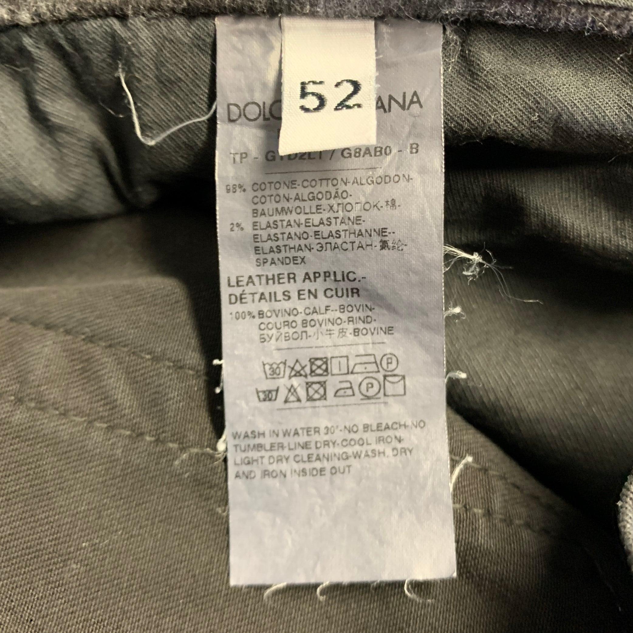DOLCE & GABBANA Size 36 Black Cotton Blend Jean Cut Casual Pants For Sale 3