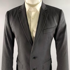 DOLCE & GABBANA Size 36 Black Pinstripe Wool Blend Jacket