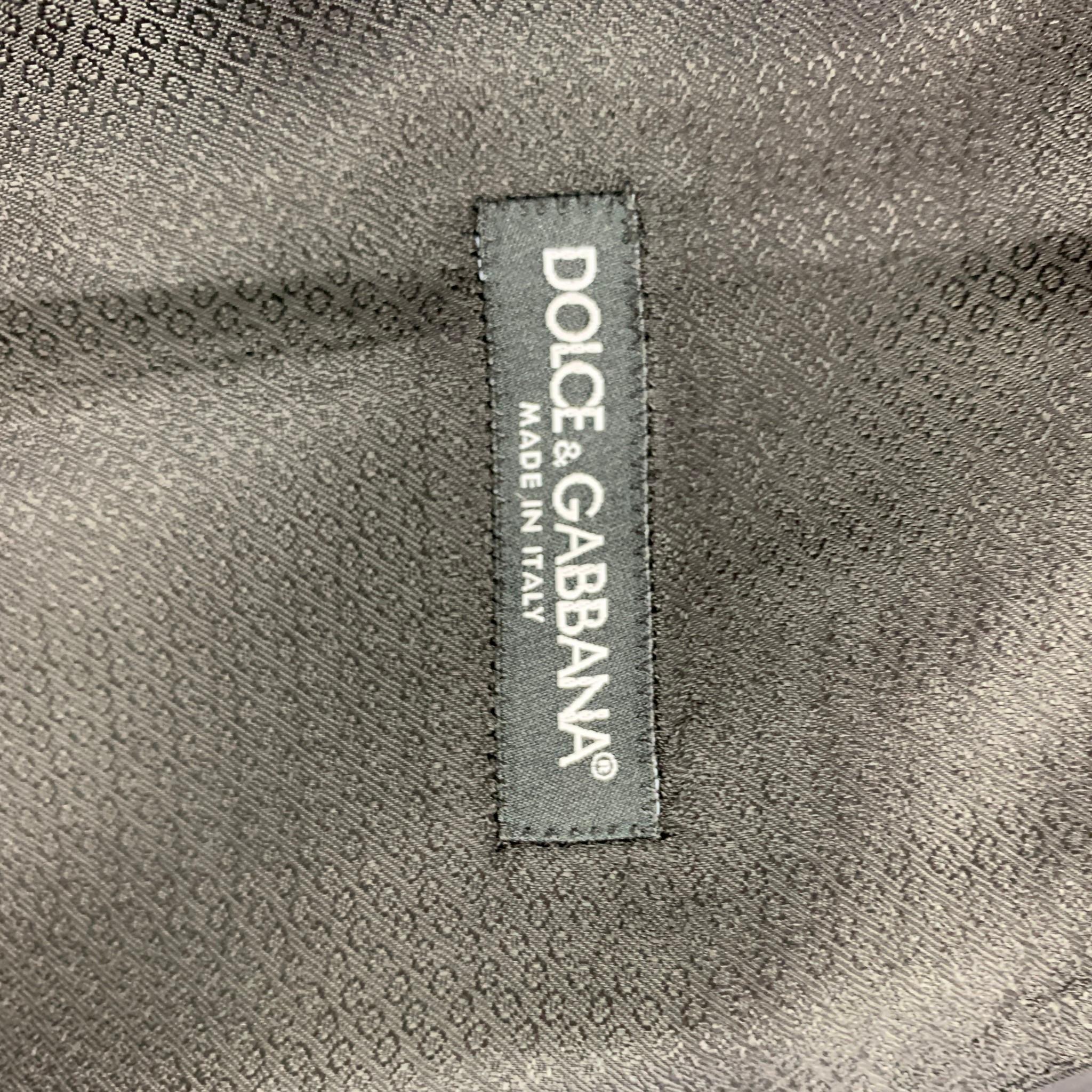 DOLCE & GABBANA Size 36 Black & White Wool Blend Peak Lapel 3 Piece Suit 1