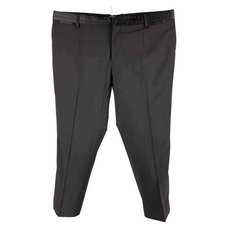 DOLCE and GABBANA Size 36 Black Wool Blend Tuxedo Dress Pants For Sale ...