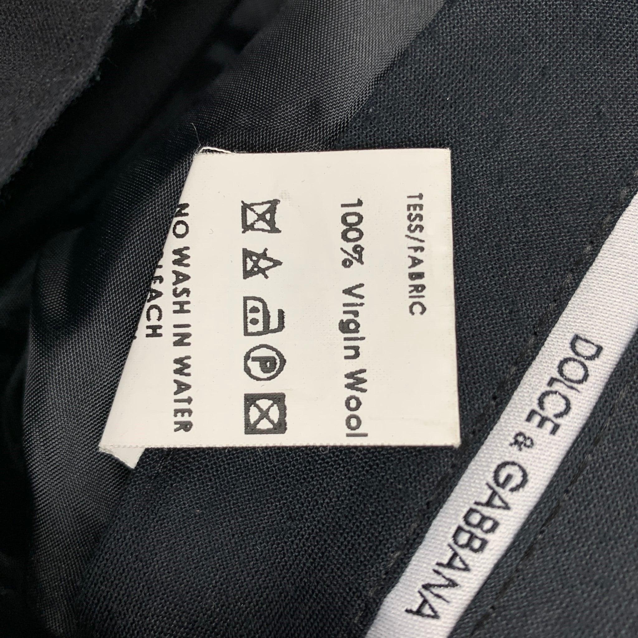 Men's DOLCE & GABBANA Size 36 Black Wool Blend Zip Fly Dress Pants For Sale