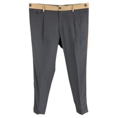 DOLCE 
GABBANA Size 36 Grey 
Khaki Wool Blend Pleated Dress Pants