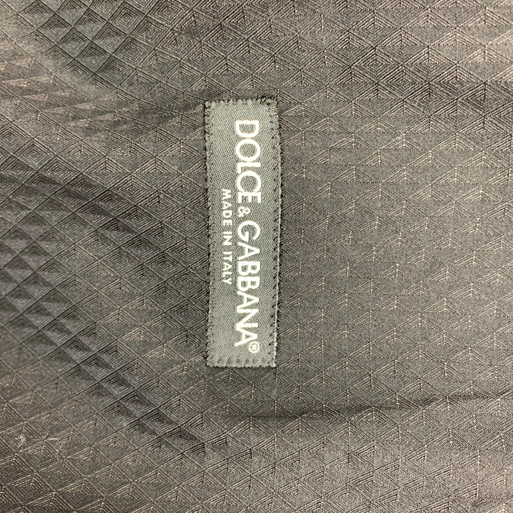DOLCE & GABBANA Size 36 Grey Wool Silk Notch Lapel Tuxedo Suit For Sale 7
