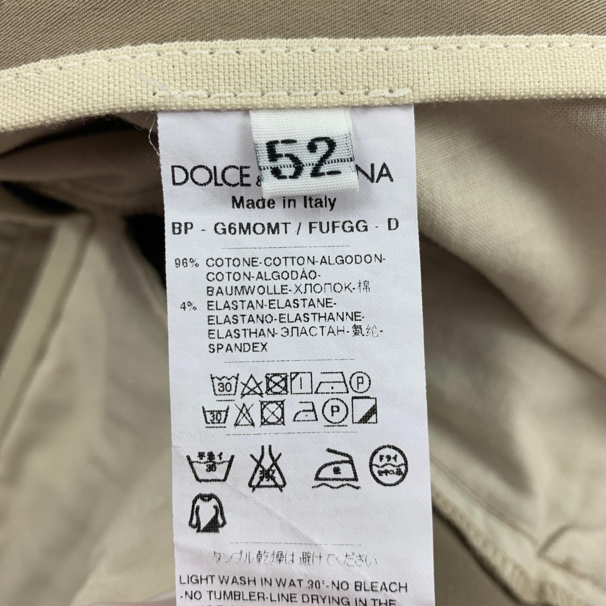 DOLCE & GABBANA Size 36 Khaki Cotton Chino Shorts In Excellent Condition For Sale In San Francisco, CA
