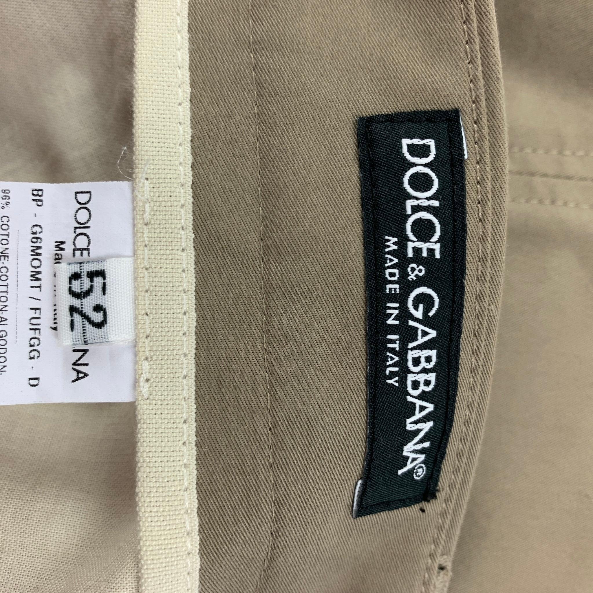 Men's DOLCE & GABBANA Size 36 Khaki Cotton Chino Shorts For Sale