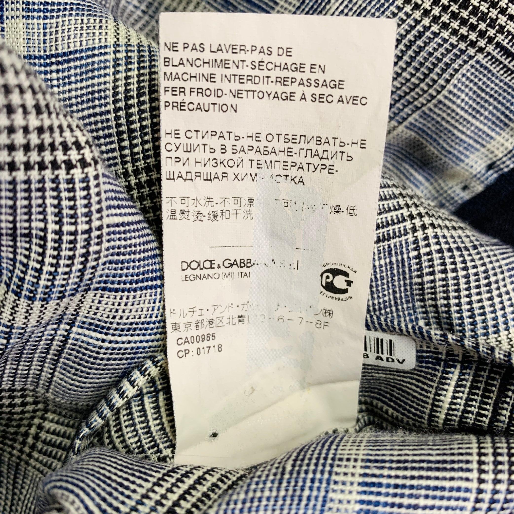 DOLCE & GABBANA Veste à revers en lin bleu marine taille 36 en vente 3