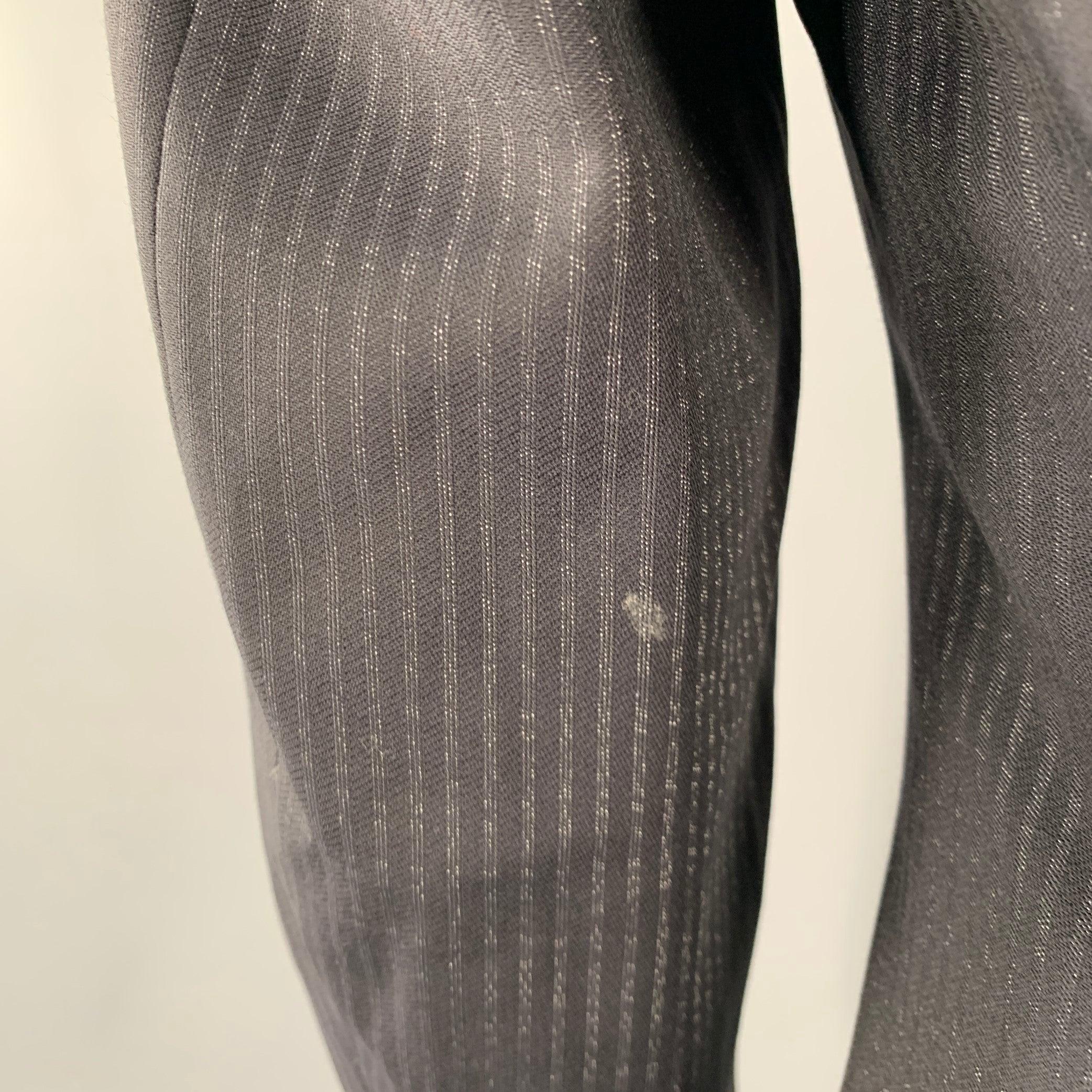 DOLCE & GABBANA Size 36 Navy Stripe Virgin Wool Sport Coat In Good Condition For Sale In San Francisco, CA