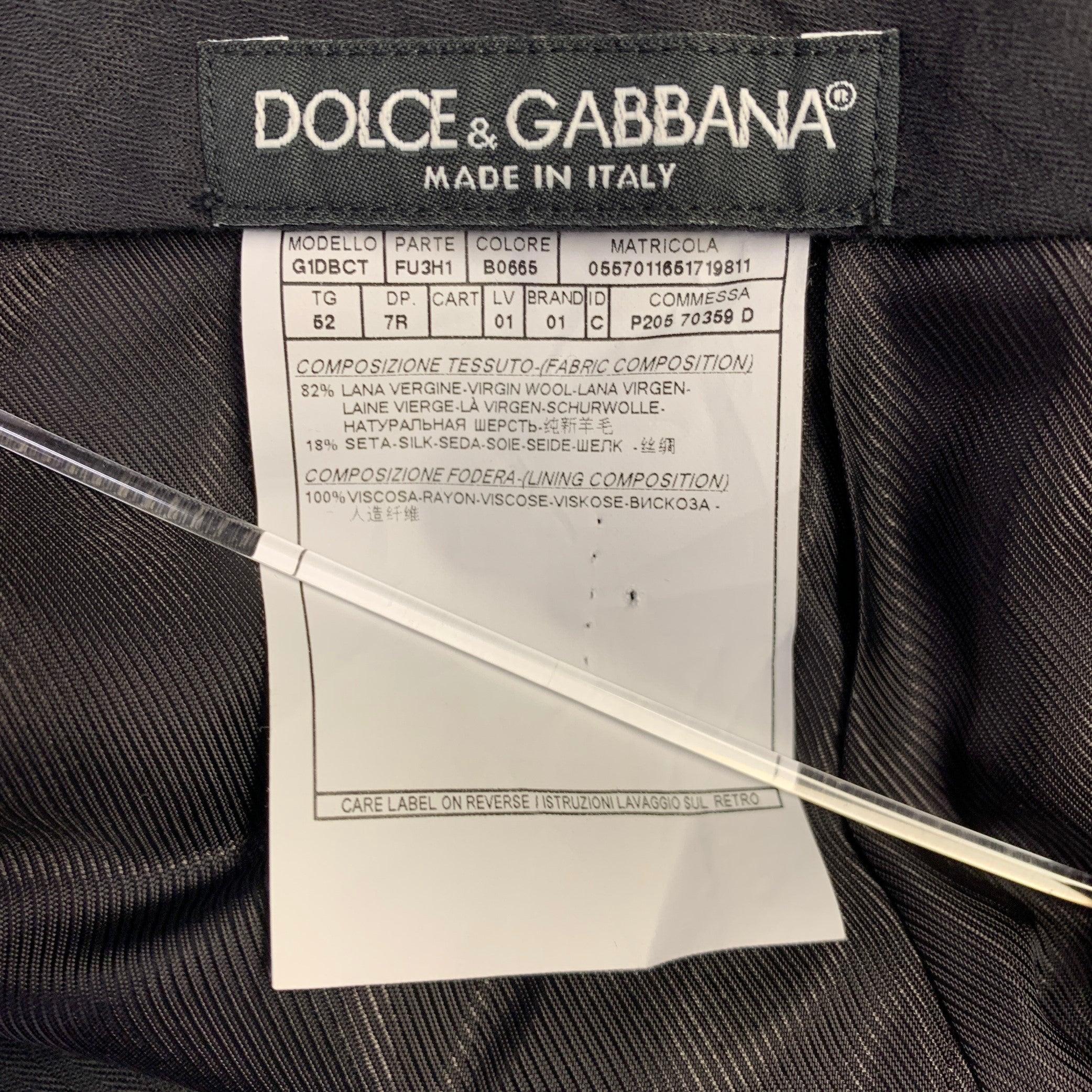 DOLCE & GABBANA Größe 36 Navy Wolle Seide Zip Fly Kleid Hose (Schwarz) im Angebot