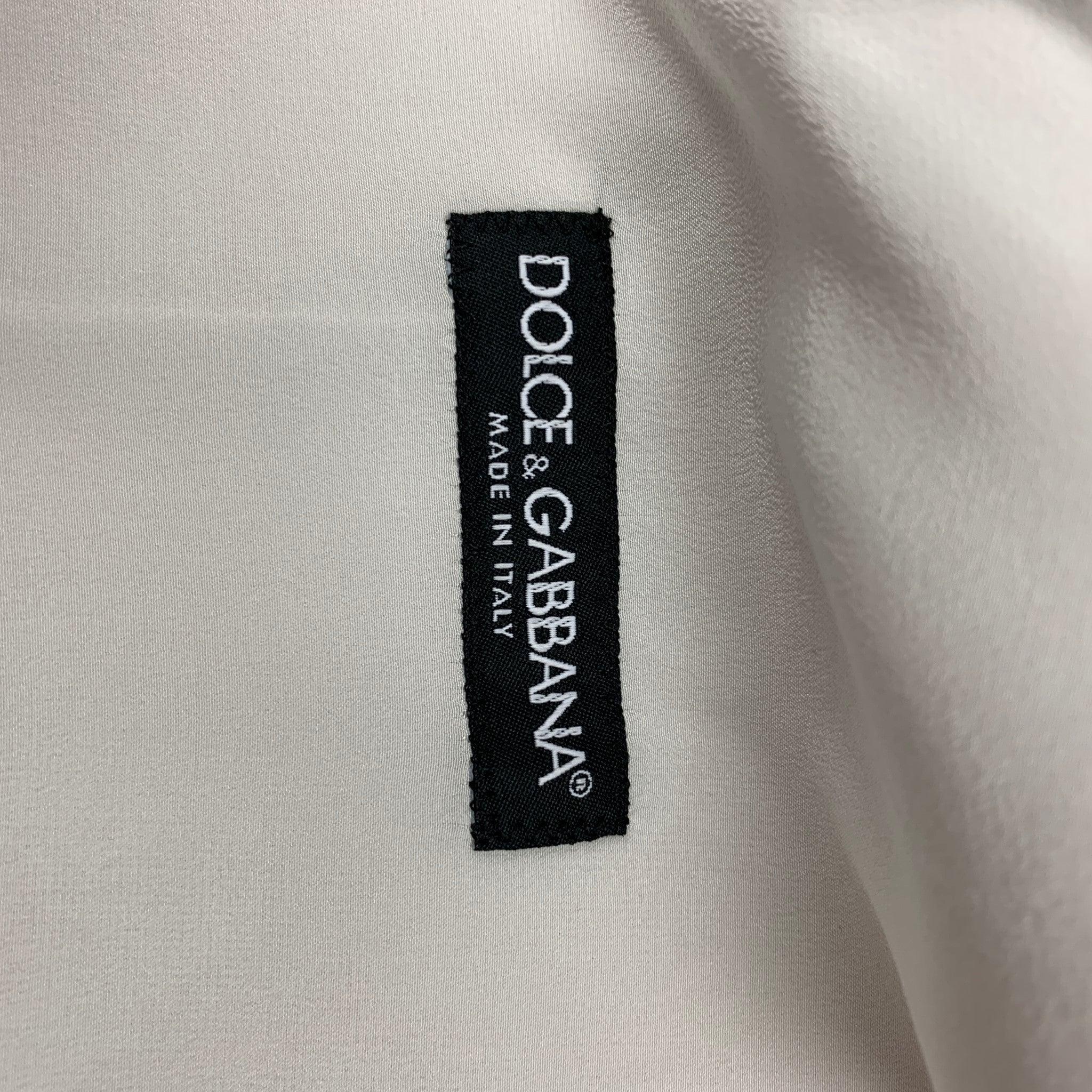 DOLCE & GABBANA Size 36 Regular Grey Wool Silk Shawl Lapel 3 Piece Suit For Sale 7