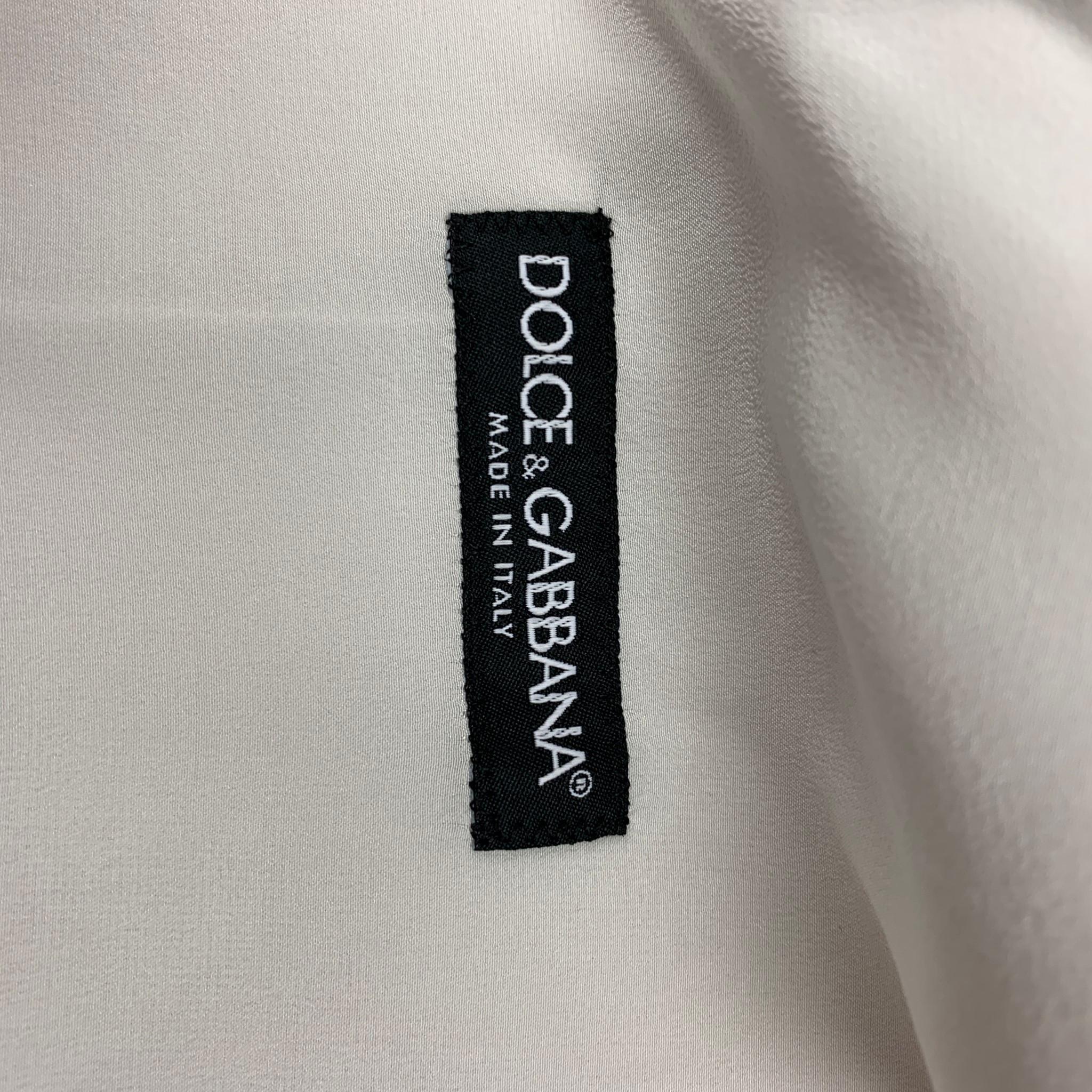 DOLCE & GABBANA Size 36 Regular Grey Wool Silk Shawl Lapel 3 Piece Suit 5
