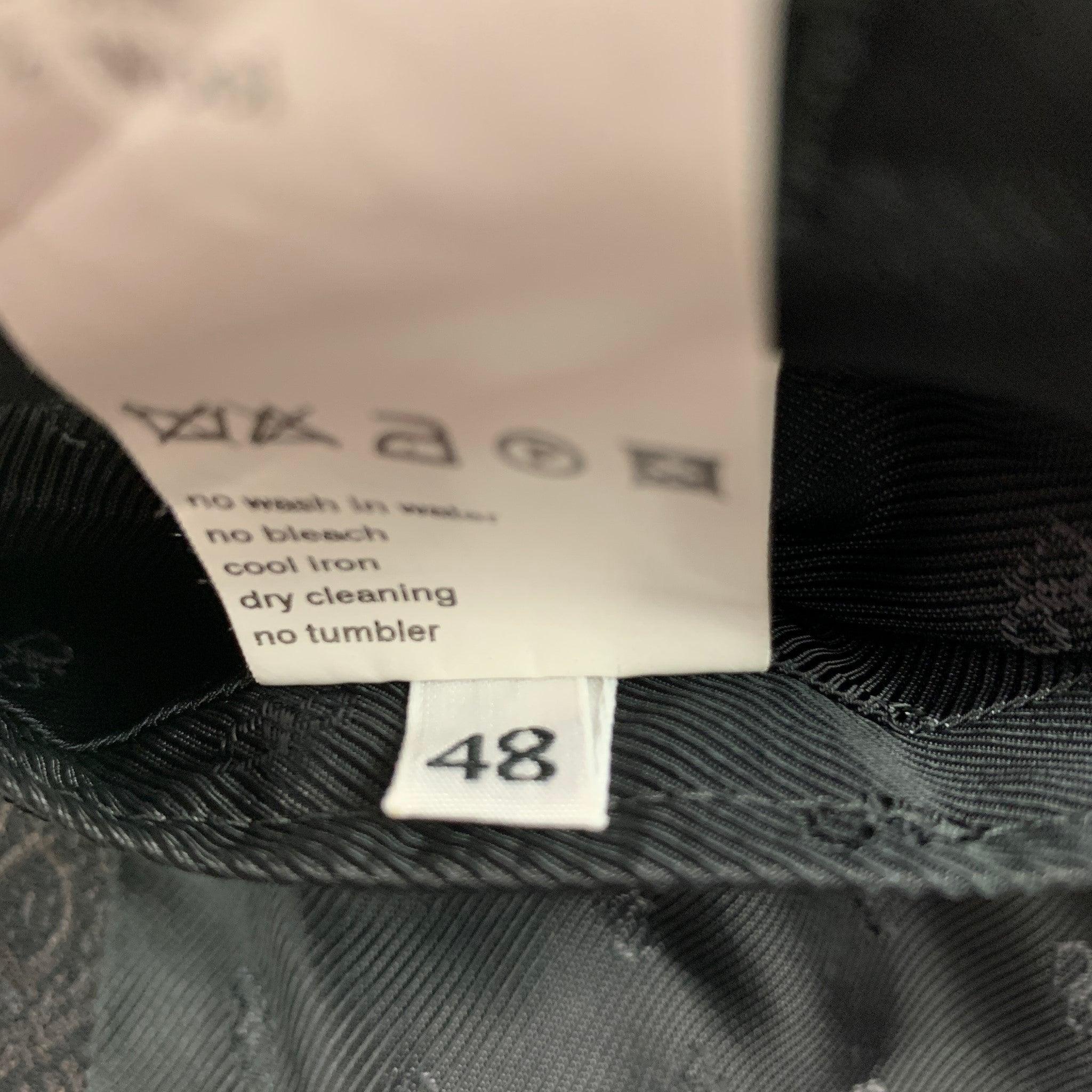 DOLCE & GABBANA Size 38 Black Brown Jacquard Wool Peak Lapel Sport Coat For Sale 2