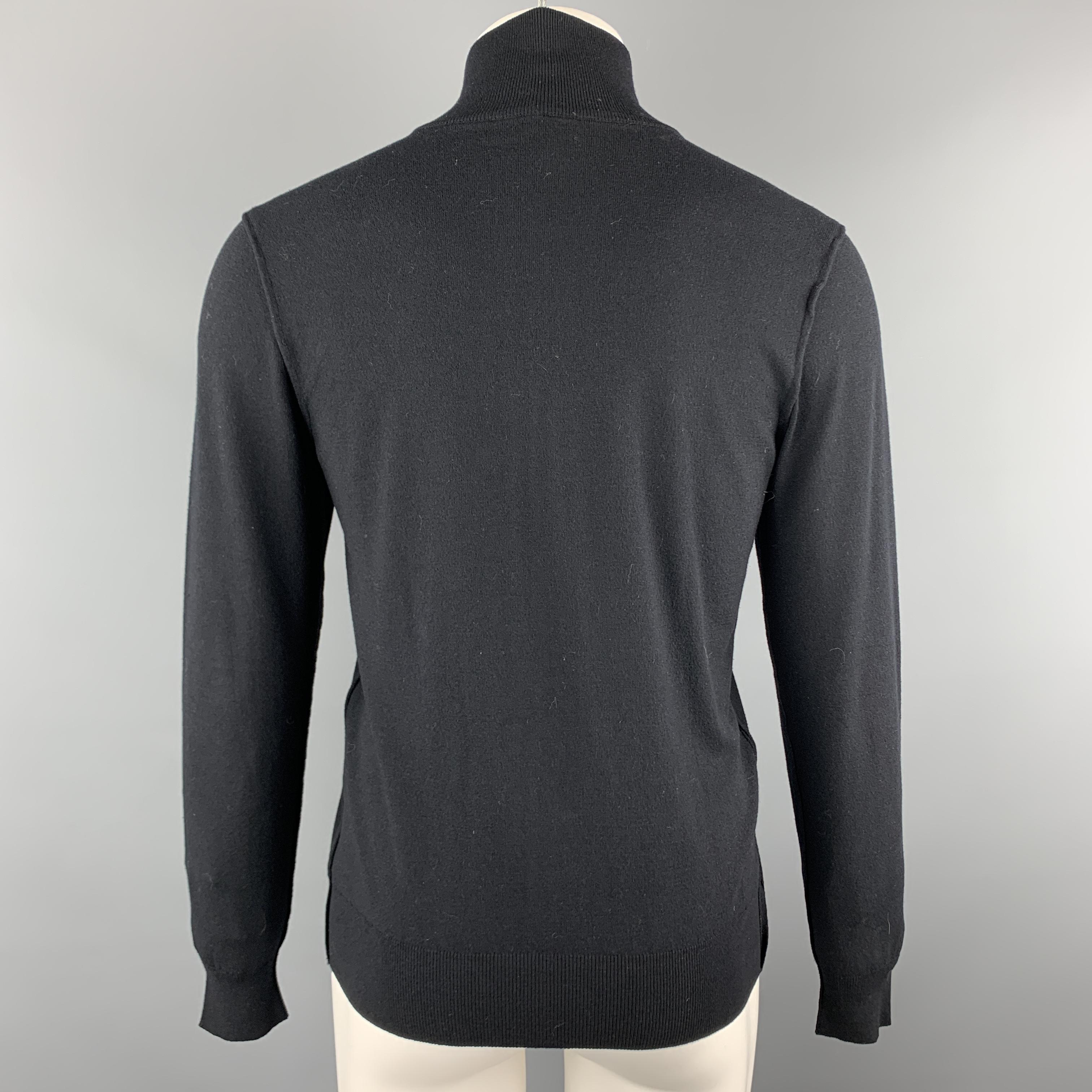 DOLCE & GABBANA Size 38 Black Rayon Blend Hidden Zip Zip Up Cardigan Sweater In Excellent Condition In San Francisco, CA