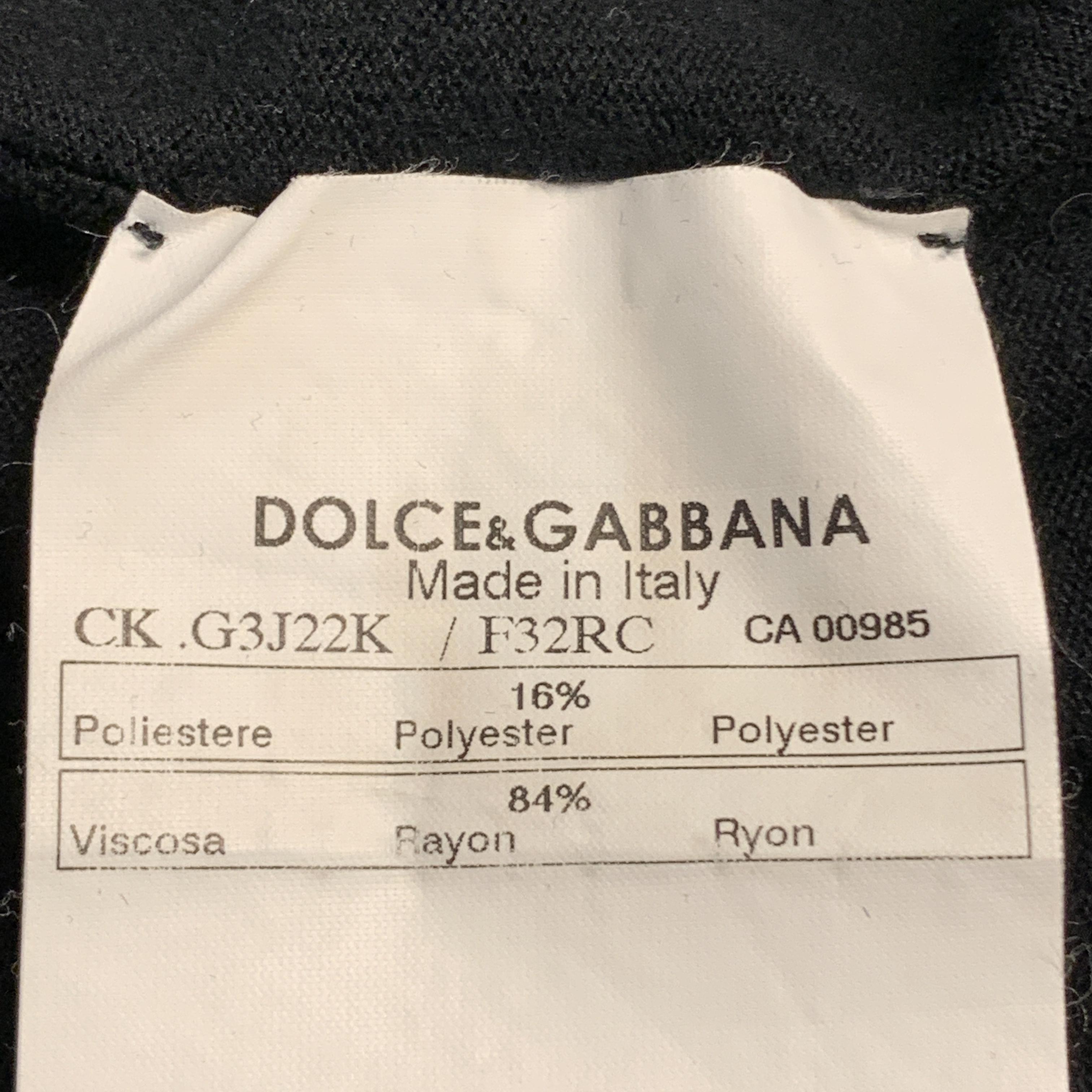 DOLCE & GABBANA Size 38 Black Rayon Blend Hidden Zip Zip Up Cardigan Sweater 1