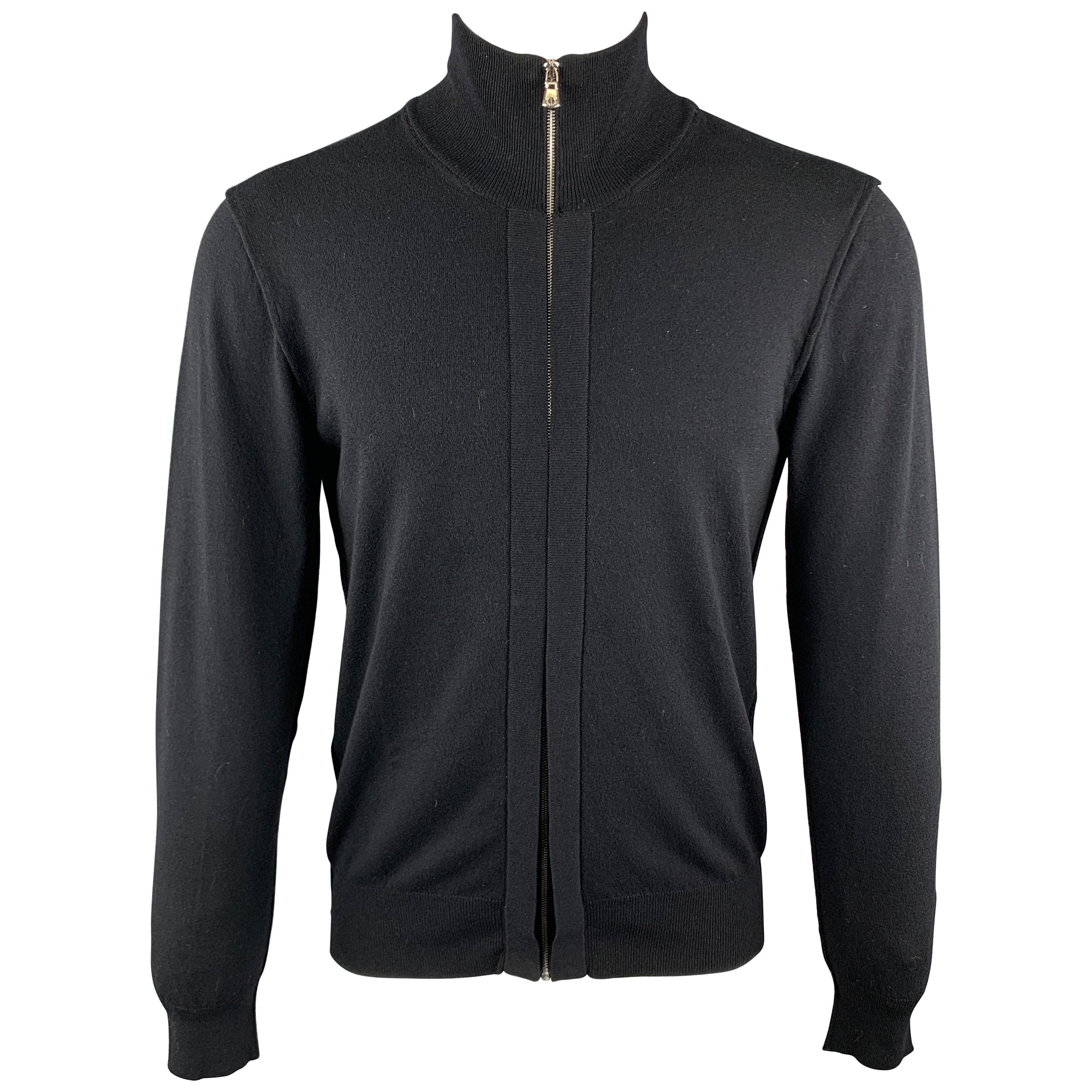 DOLCE & GABBANA Size 38 Black Rayon Blend Hidden Zip Zip Up Cardigan Sweater