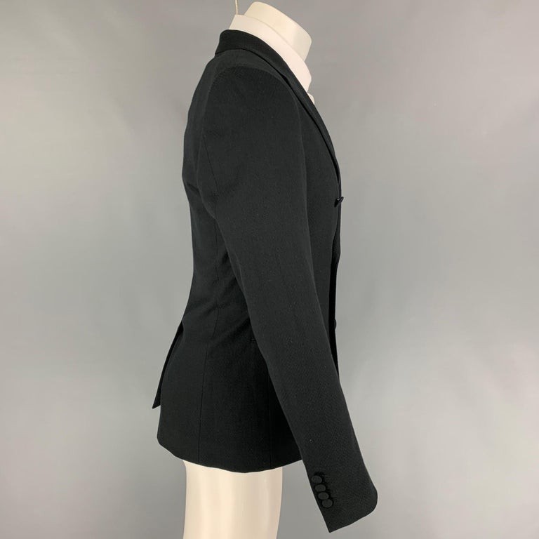 DOLCE & GABBANA Chest Size 38 Red Solid Wool  Elastane Peak Lapel 30 29 Suit
