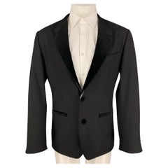 DOLCE & GABBANA Size 38 Black Wool Blend Notch Lapel Sport Coat