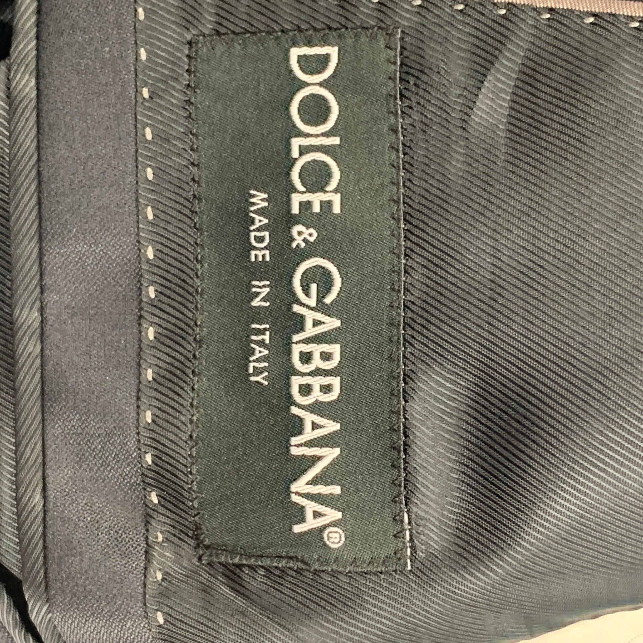 DOLCE & GABBANA Size 38 Black Wool Blend Peak Lapel Sport Coat For Sale 3