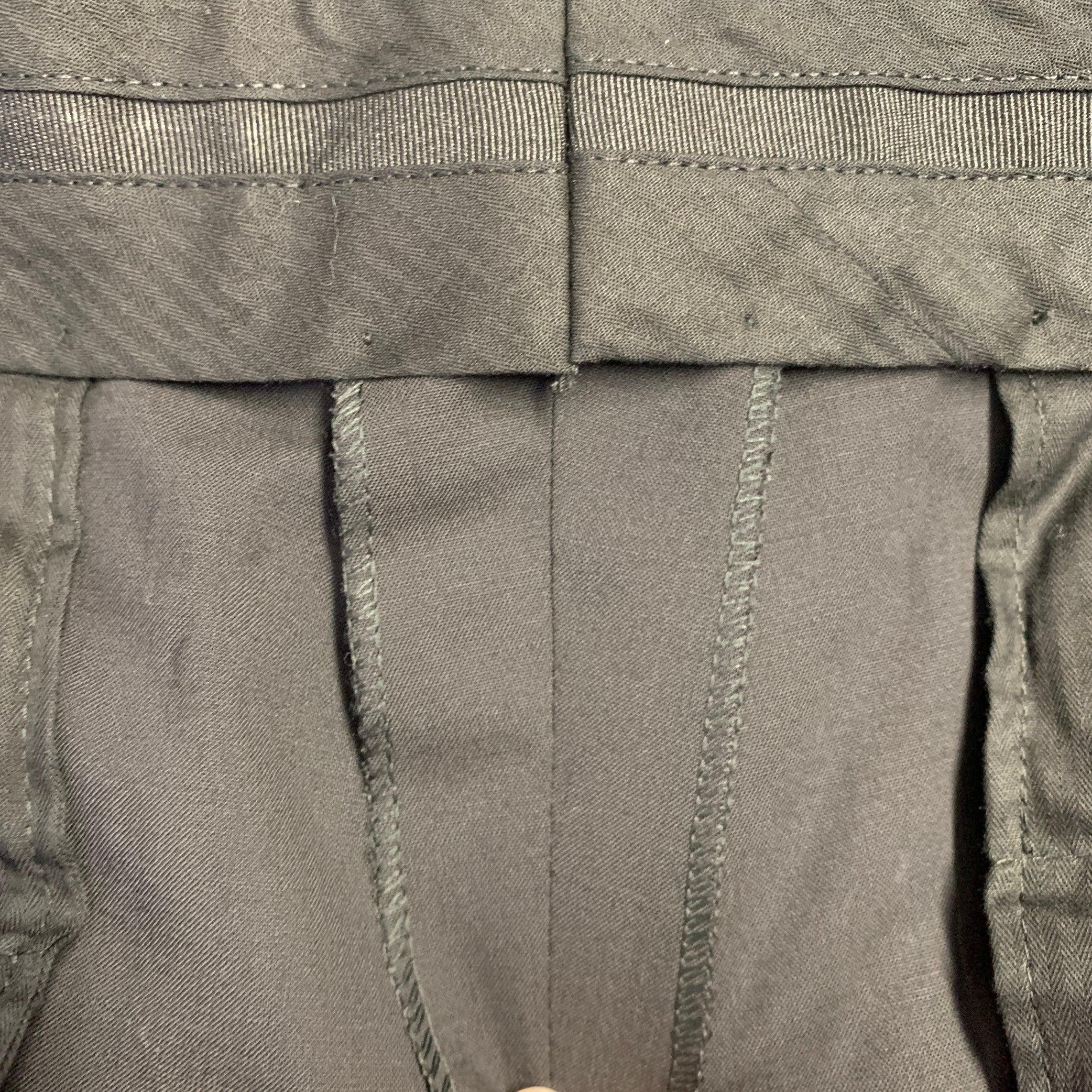 Men's DOLCE & GABBANA Size 38 Black Wool Blend Tapered Zip Fly Dress Pants For Sale