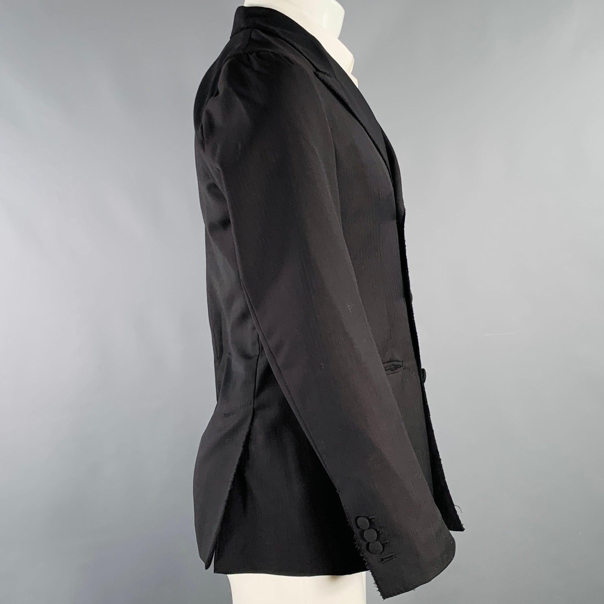 DOLCE & GABBANA Talla 38 Abrigo negro de lana con solapa de pico Negro en venta