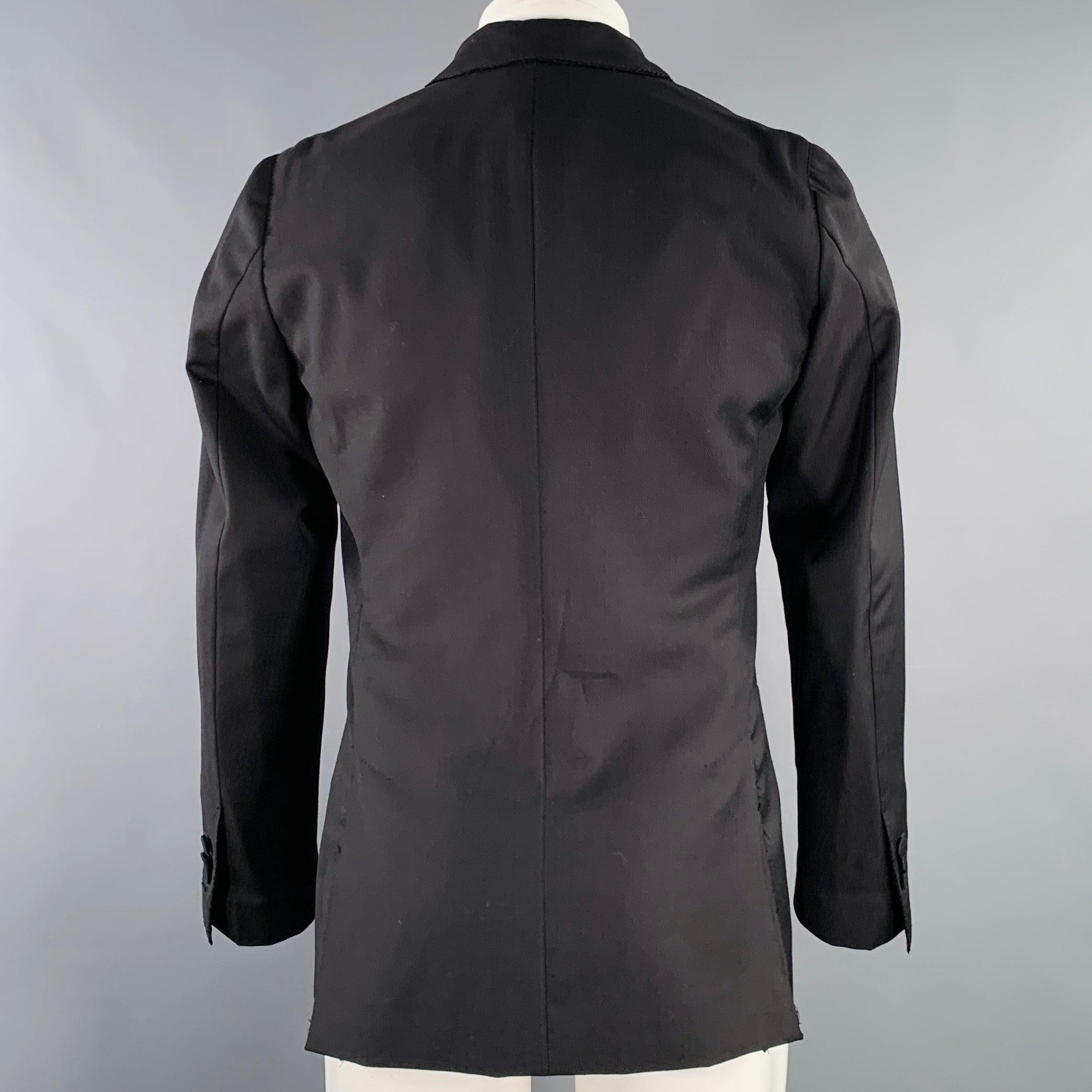 DOLCE & GABBANA Talla 38 Abrigo negro de lana con solapa de pico en Excelente estado para la venta en San Francisco, CA