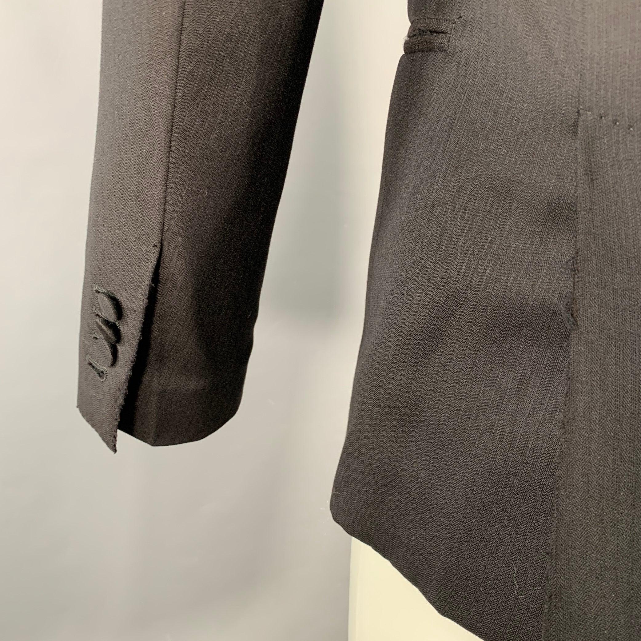 De los hombres DOLCE & GABBANA Talla 38 Abrigo negro de lana con solapa de pico en venta