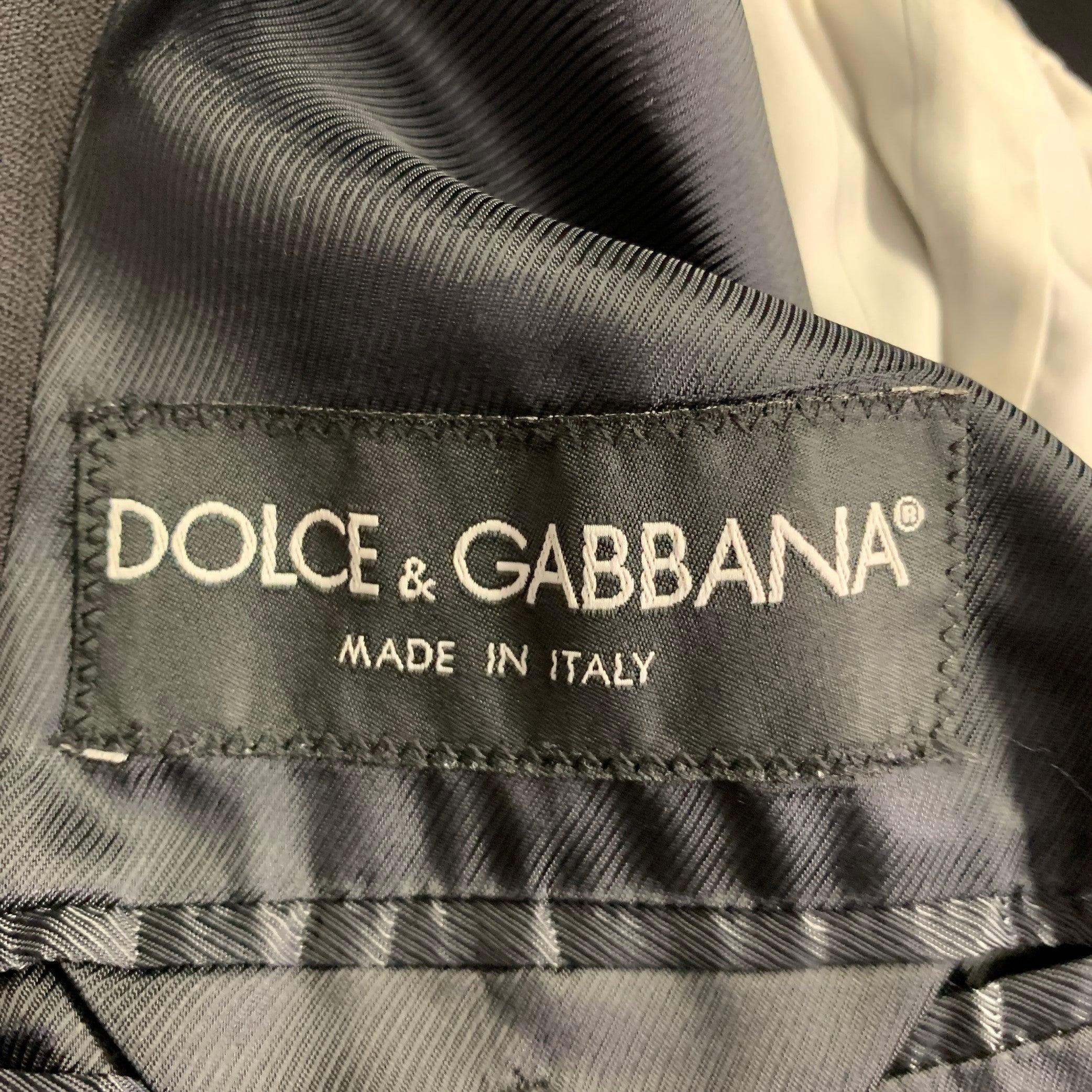 DOLCE & GABBANA Talla 38 Abrigo negro de lana con solapa de pico en venta 1