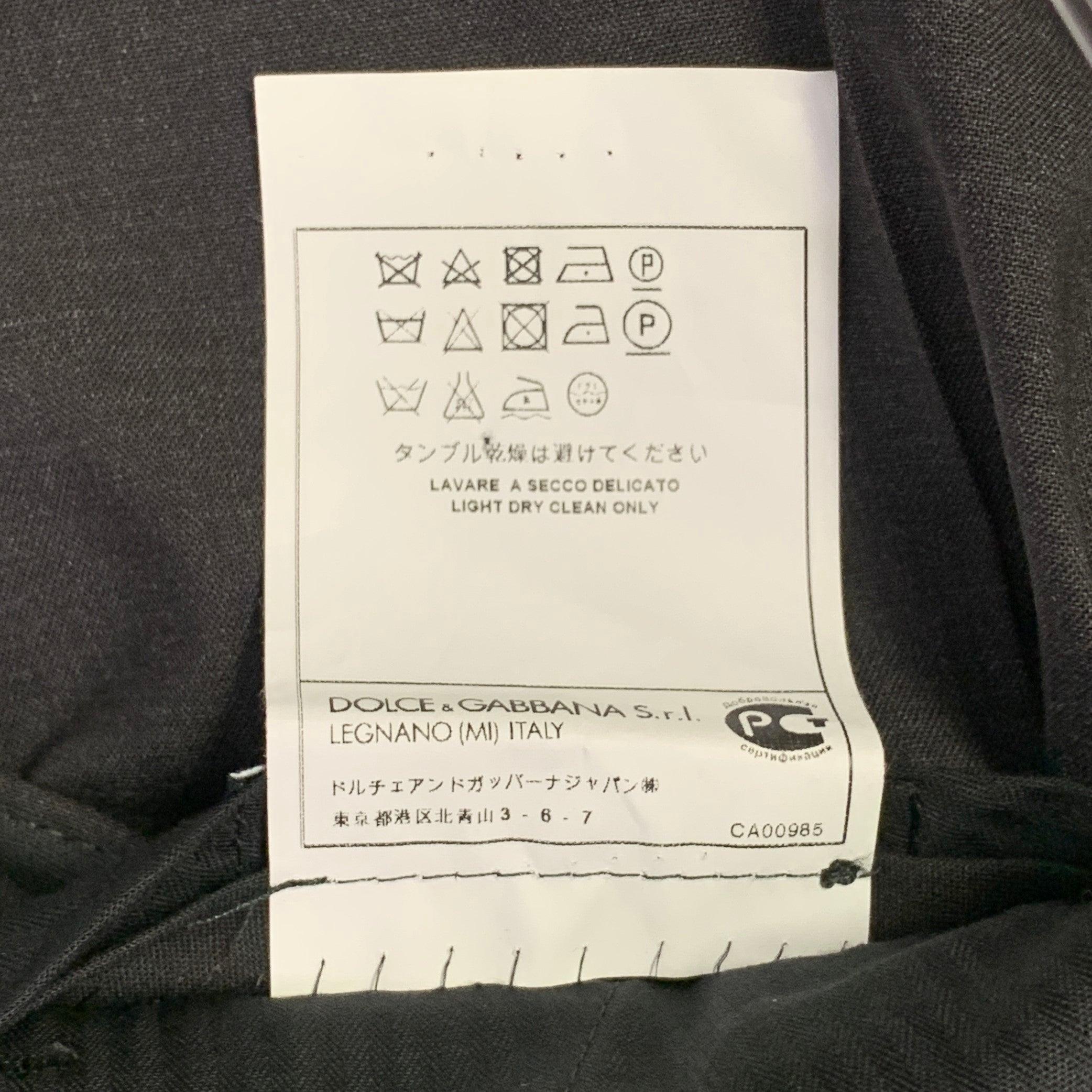 DOLCE & GABBANA Size 38 Charcoal Grey Wool Blend Zip Fly Dress Pants In Excellent Condition For Sale In San Francisco, CA
