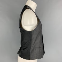 DOLCE & GABBANA Size 38 Dark Gray Black Wool Silk Vest