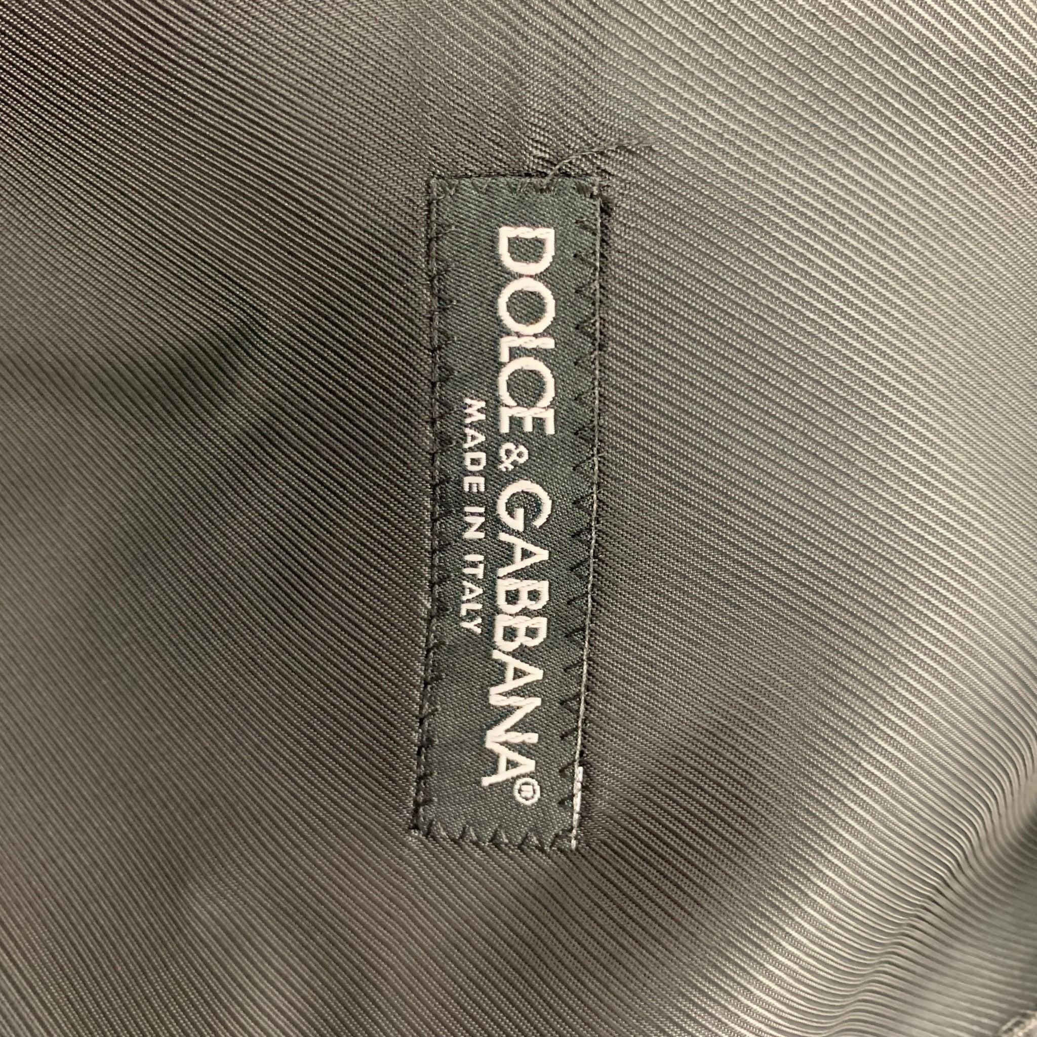 DOLCE & GABBANA Size 38 Dark Gray Black Wool Silk Vest For Sale 2