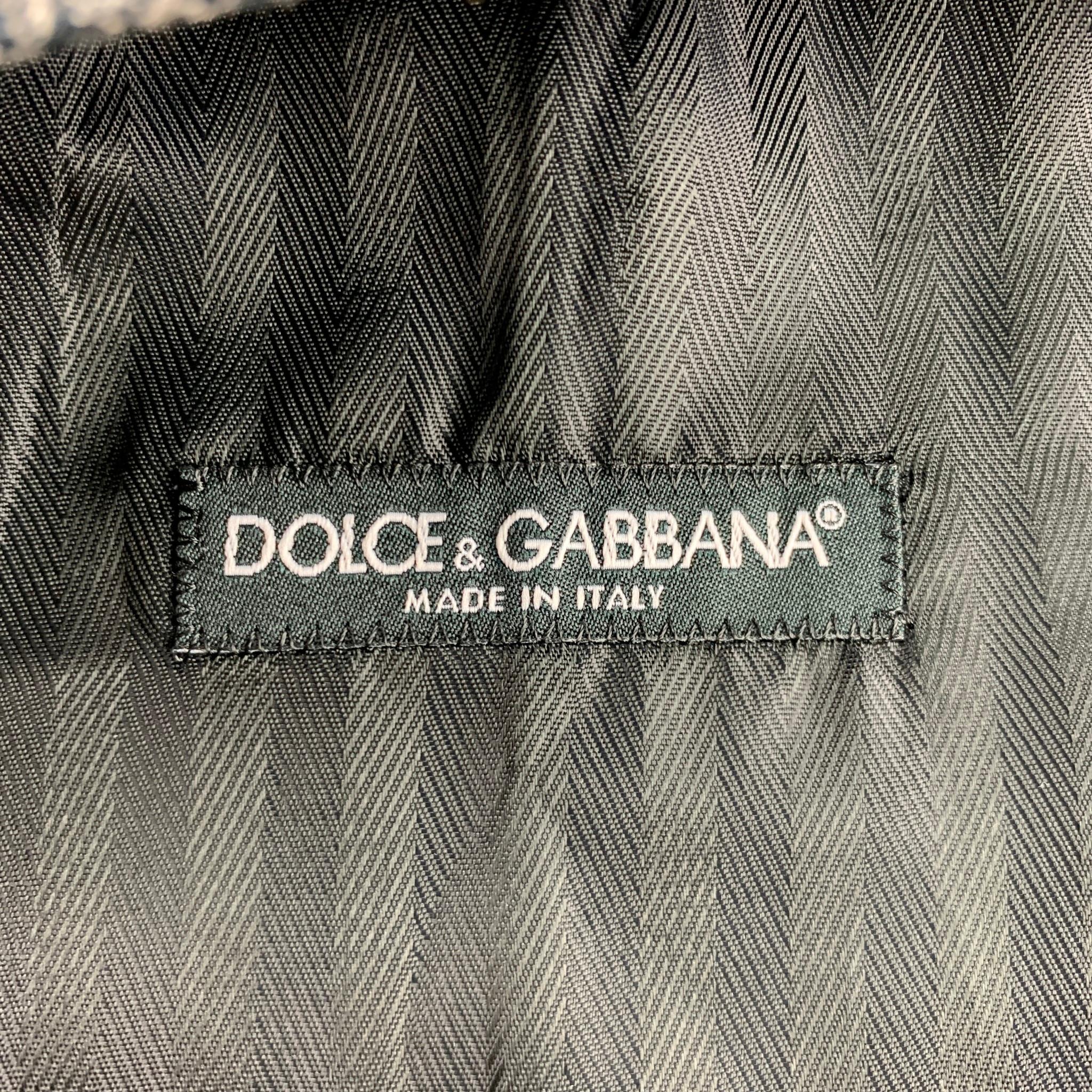 DOLCE & GABBANA Size 38 Grey & Black Houndstooth Cotton Vest In Excellent Condition In San Francisco, CA