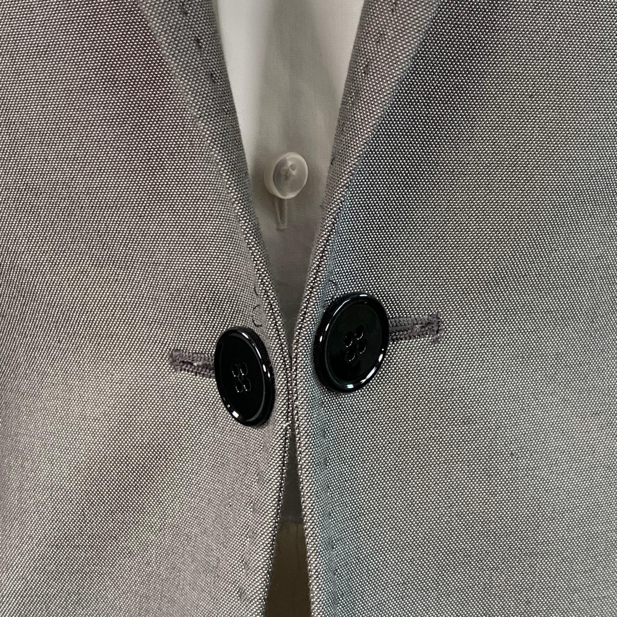 DOLCE & GABBANA Größe 38 Grau Baumwolle Seide Scheitelrevers Einzelknopf Sportmantel im Zustand „Gut“ im Angebot in San Francisco, CA