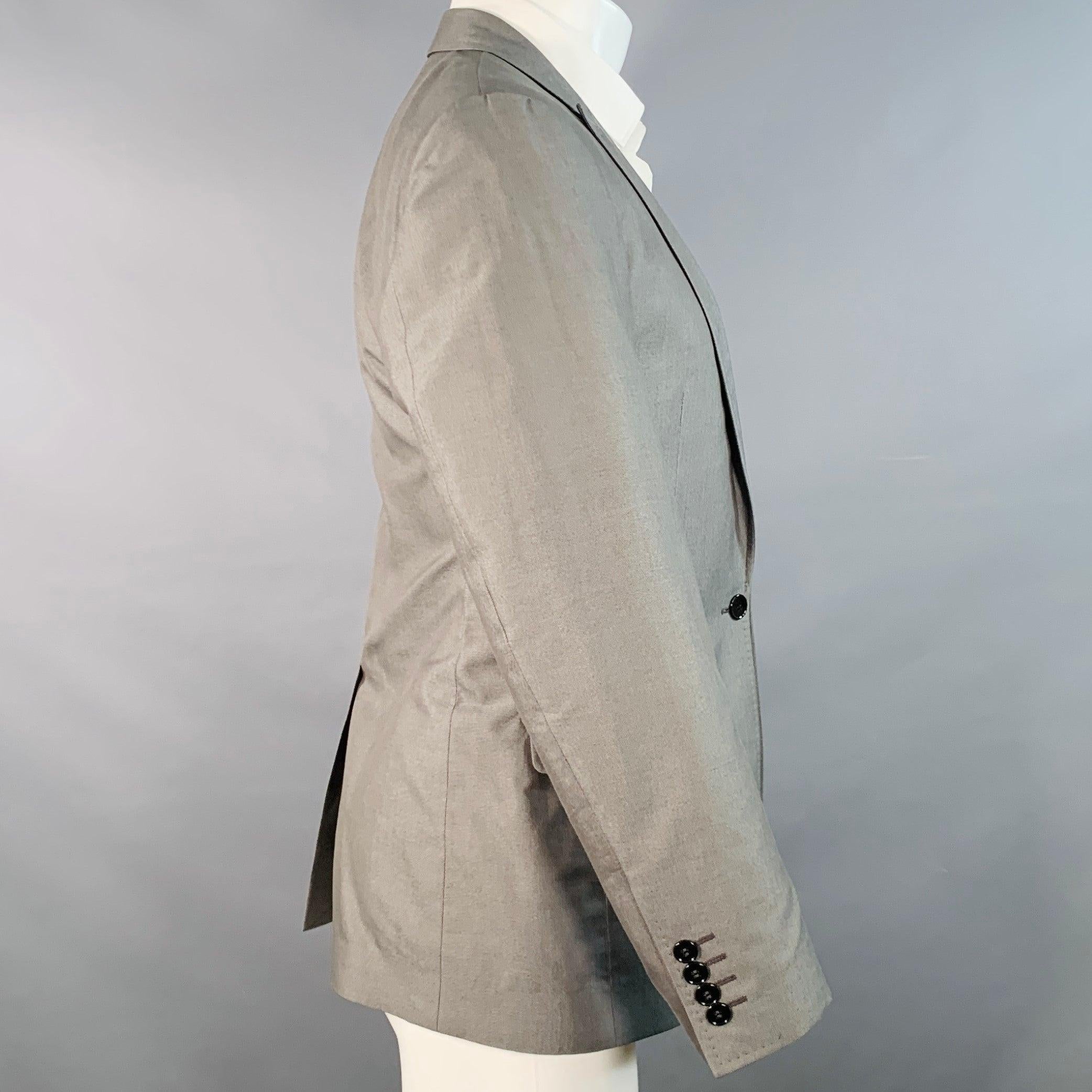 DOLCE & GABBANA Größe 38 Grau Baumwolle Seide Scheitelrevers Einzelknopf Sportmantel Herren im Angebot