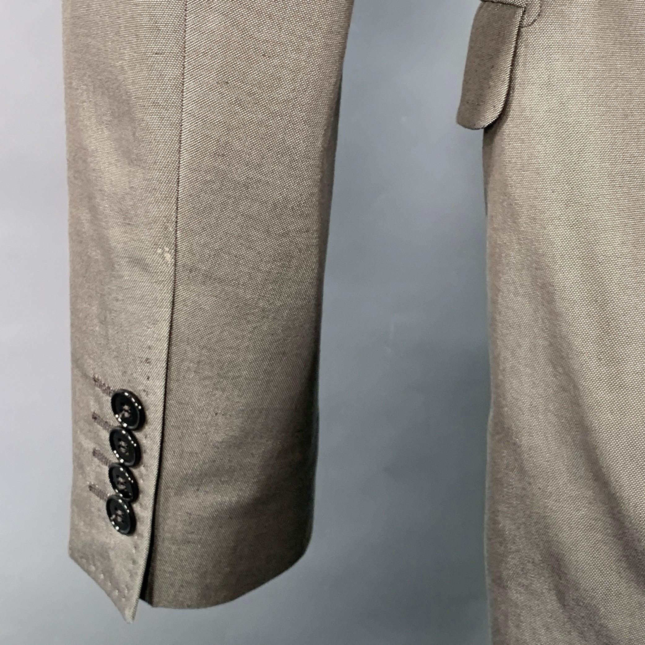 DOLCE & GABBANA Größe 38 Grau Baumwolle Seide Scheitelrevers Einzelknopf Sportmantel im Angebot 2