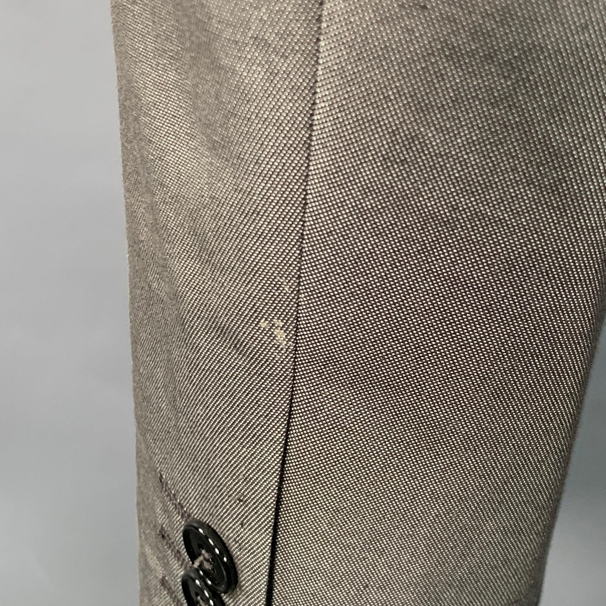 DOLCE & GABBANA Größe 38 Grau Baumwolle Seide Scheitelrevers Einzelknopf Sportmantel im Angebot 3
