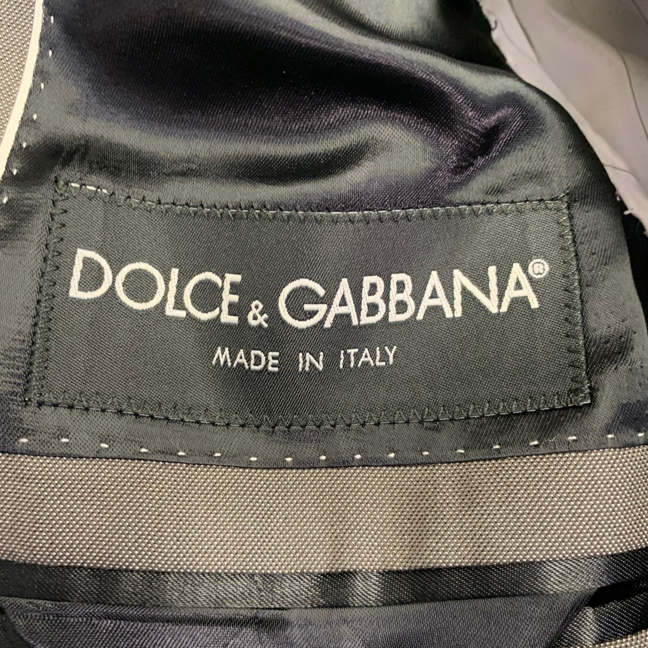 DOLCE & GABBANA Größe 38 Grau Baumwolle Seide Scheitelrevers Einzelknopf Sportmantel im Angebot 4