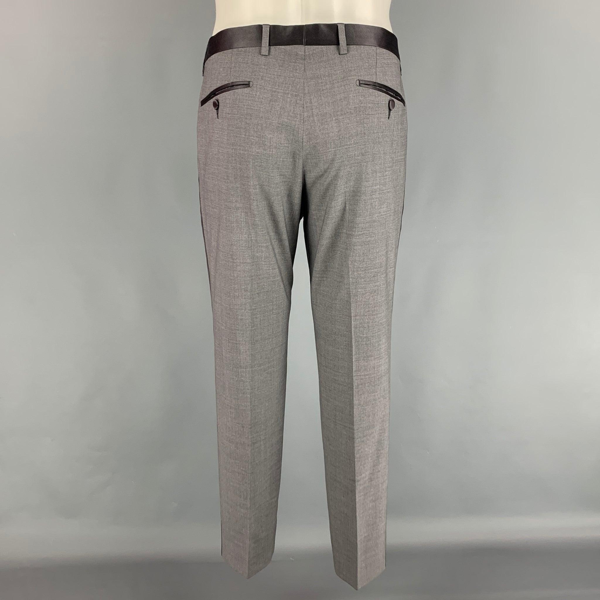 DOLCE & GABBANA Size 38 Grey Wool Blend Shawl Collar 3 Piece Tuxedo Suit For Sale 3