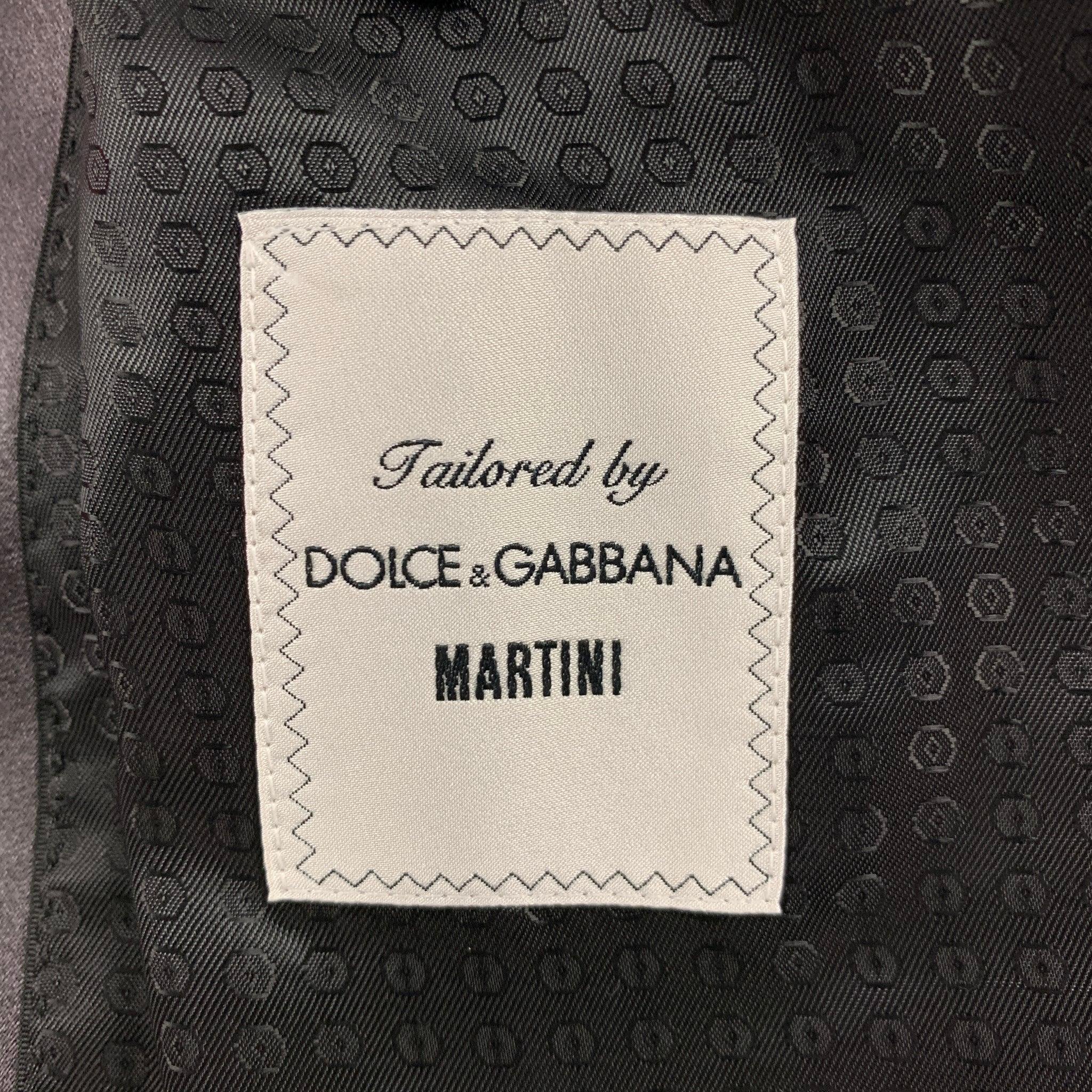 DOLCE & GABBANA Größe 38 Grauer 3-teiliger Smoking-Anzug aus Wollmischung mit Schalkragen und Schalkragen 2