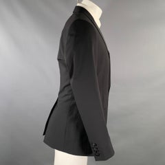 DOLCE & GABBANA Größe 38 Langer schwarzer Wollmischung Smoking Sportmantel