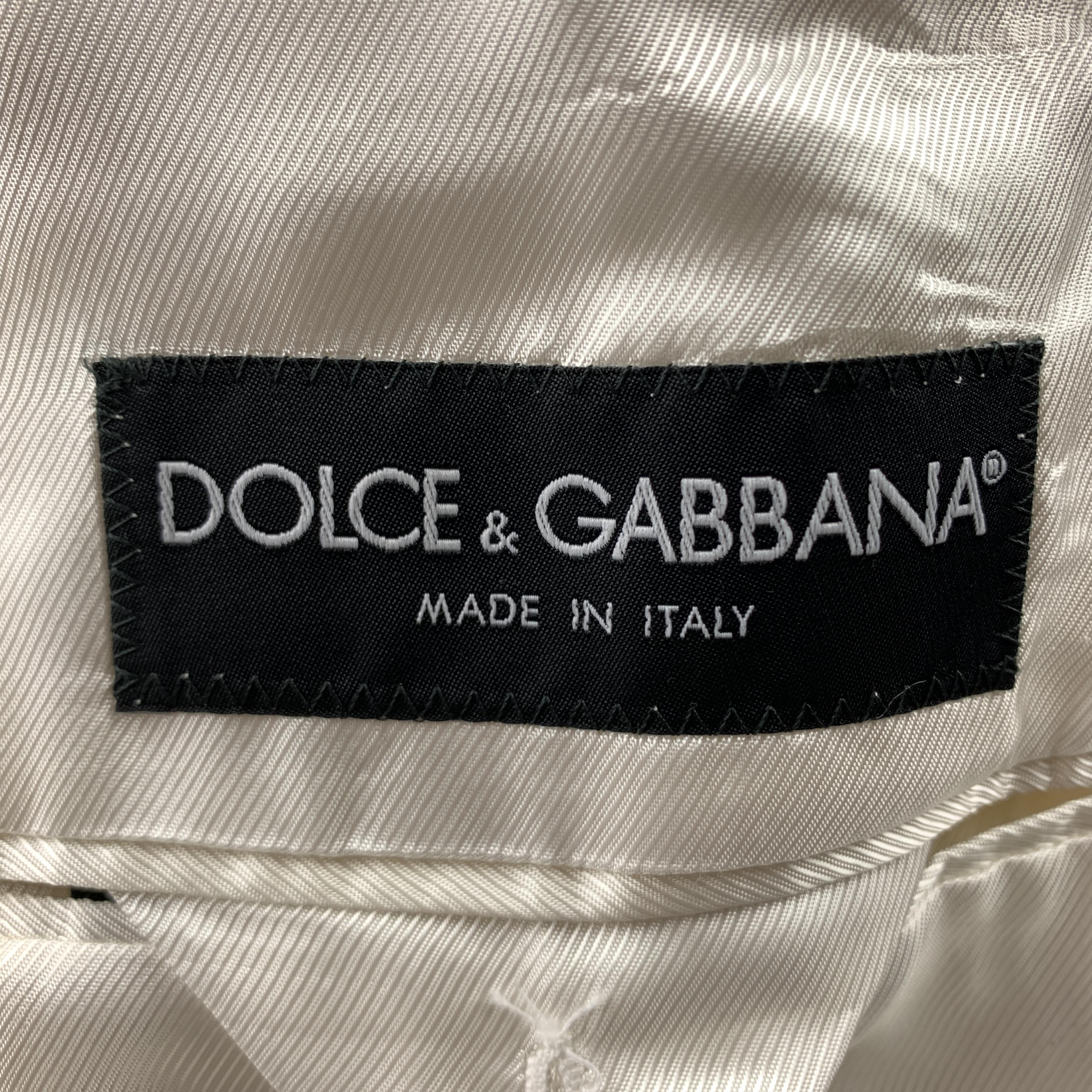 Men's DOLCE & GABBANA Size 38 Regular Cream Textured Wool Sport Coat