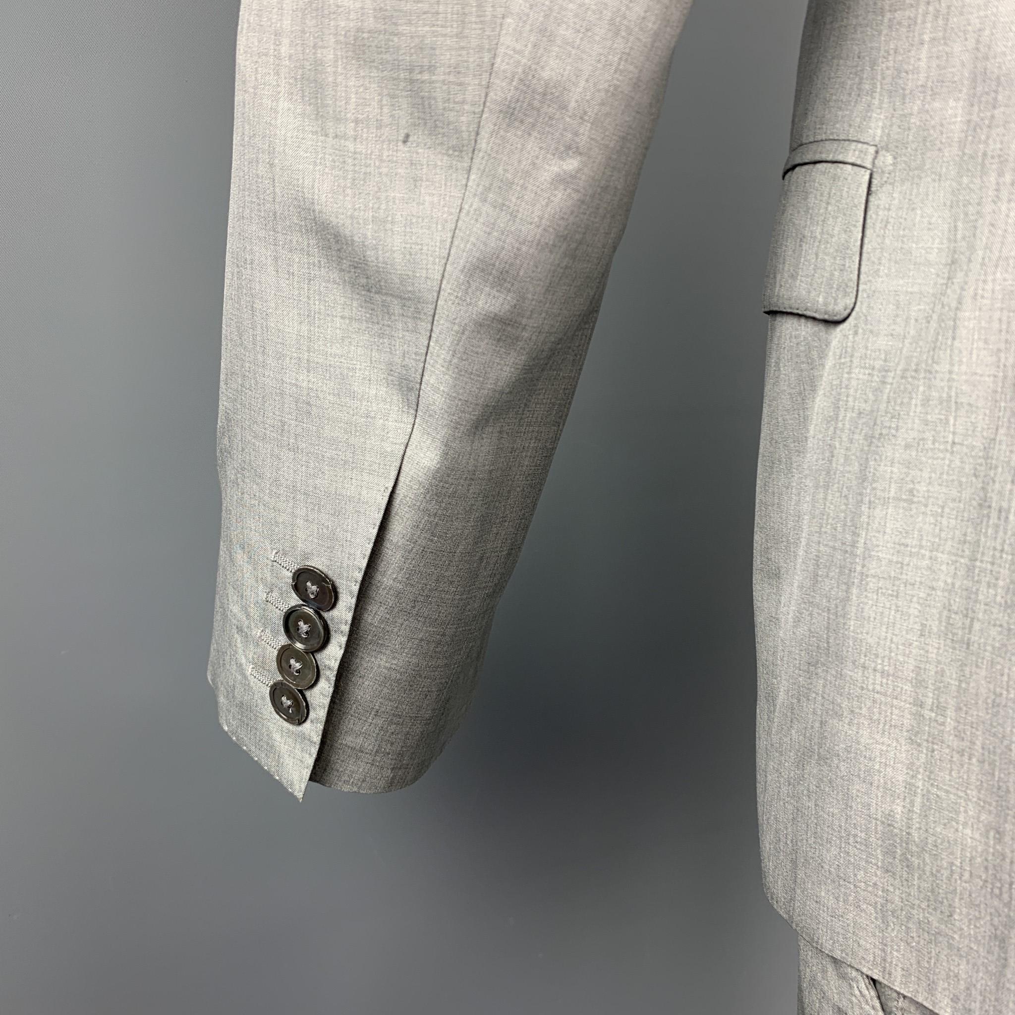Gray DOLCE & GABBANA Size 38 Regular Light Grey Silk Peak Lapel Suit