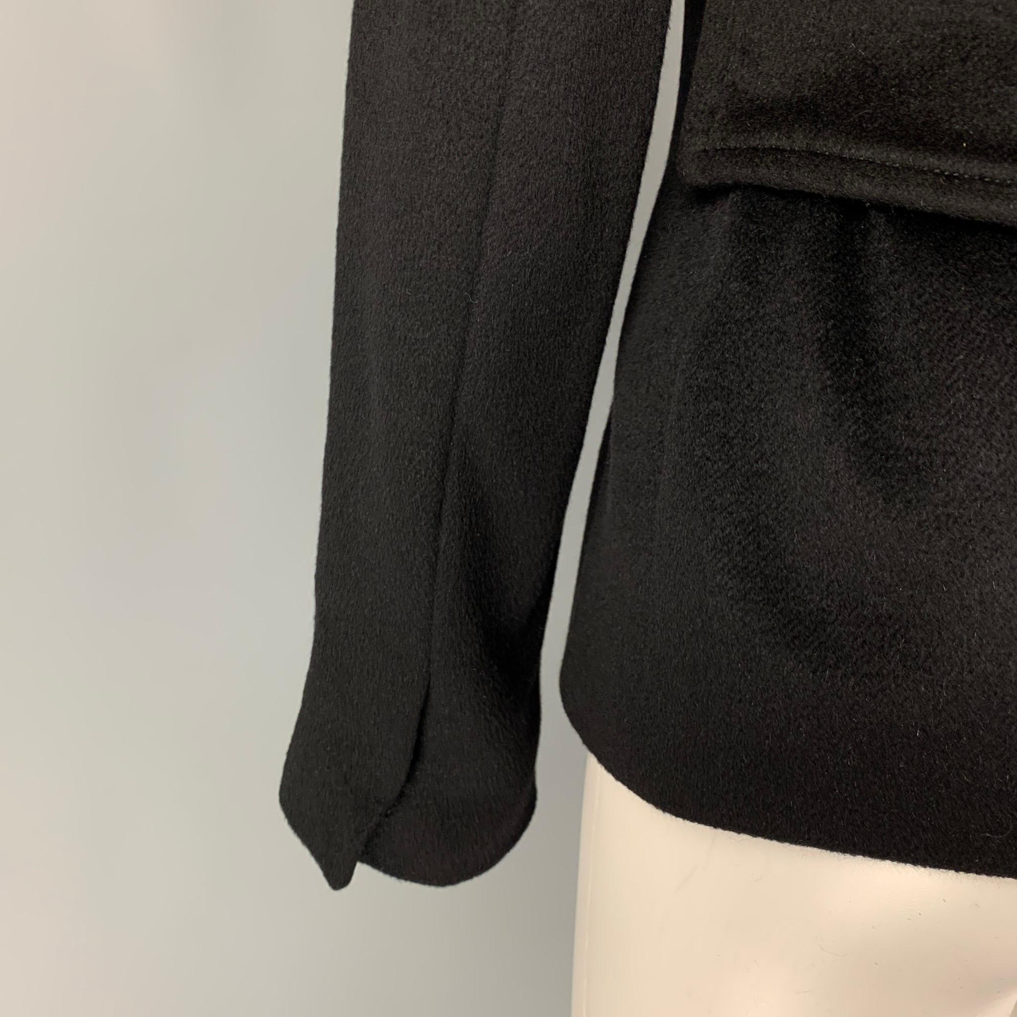 Women's DOLCE & GABBANA Size 4 Black Angora Hidden Snaps Jacket