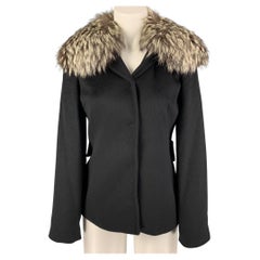 DOLCE & GABBANA Größe 4 Schwarze Angora-Jacke mit versteckten Schnappverschlüssen
