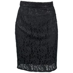 DOLCE & GABBANA Size 4 Black Lace Pencil Skirt