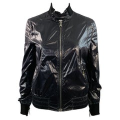 DOLCE
GABBANA Size 4 Black Nylon Blend Zip Pockets Jacket