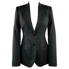 DOLCE 
GABBANA Size 4 Black Virgin Wool Blend Jacket Blazer
