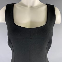 DOLCE & GABBANA Size 4 Black Virgin Wool Body-Con Midi Dress