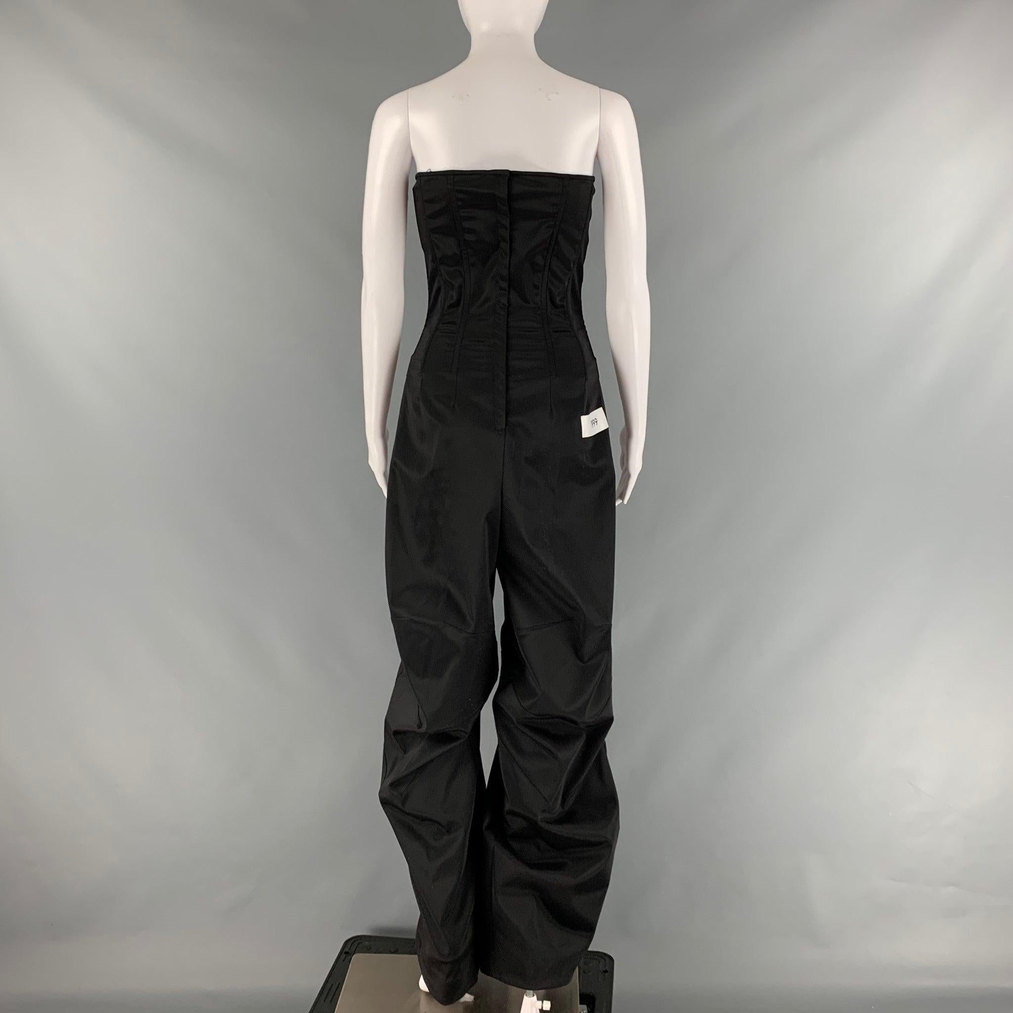 DOLCE & GABBANA Size 4 Black White Acetate Blend Strapless Jumpsuits In Excellent Condition For Sale In San Francisco, CA