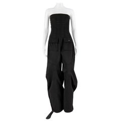 DOLCE & GABBANA Size 4 Black White Acetate Blend Strapless Jumpsuits