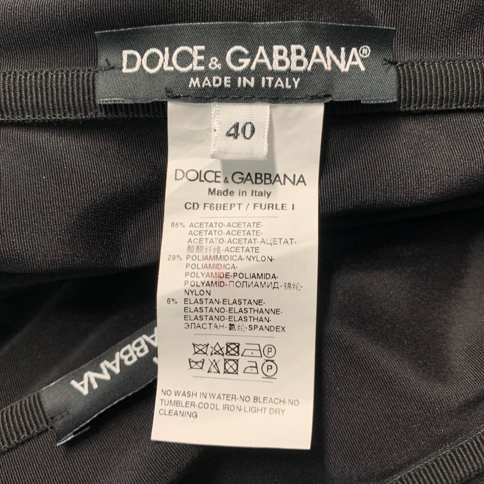 DOLCE & GABBANA trägerlose Overalls & Jumpsuits aus Acetatmischung in Schwarz-Weiß, Größe 4 im Angebot 1