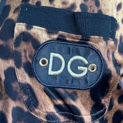 DOLCE & GABBANA Größe 4 Braun Schwarz Satin Animal Print Zip Up Jacke